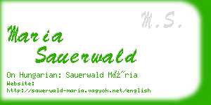 maria sauerwald business card